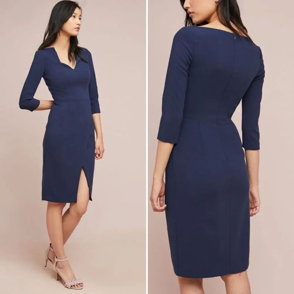 Black Halo Oklahoma Charlene Sheath Dress Dark Blue 12
